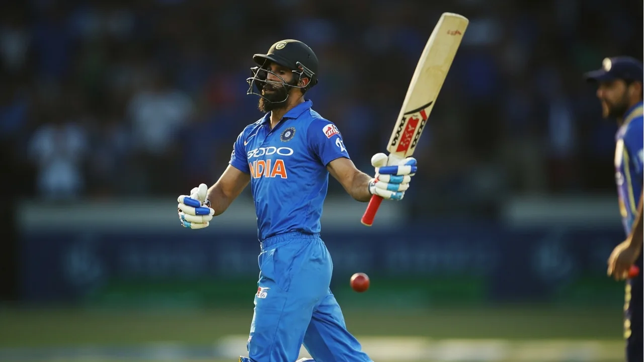 An India batter plays a shot during the third T20I against England at Trent Bridge