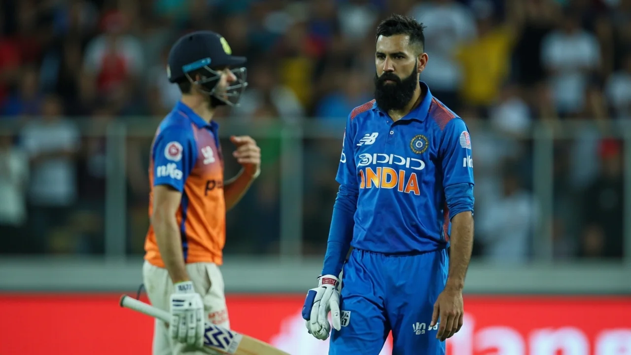A captain and fielding group set a tactical field during an England–India T20I