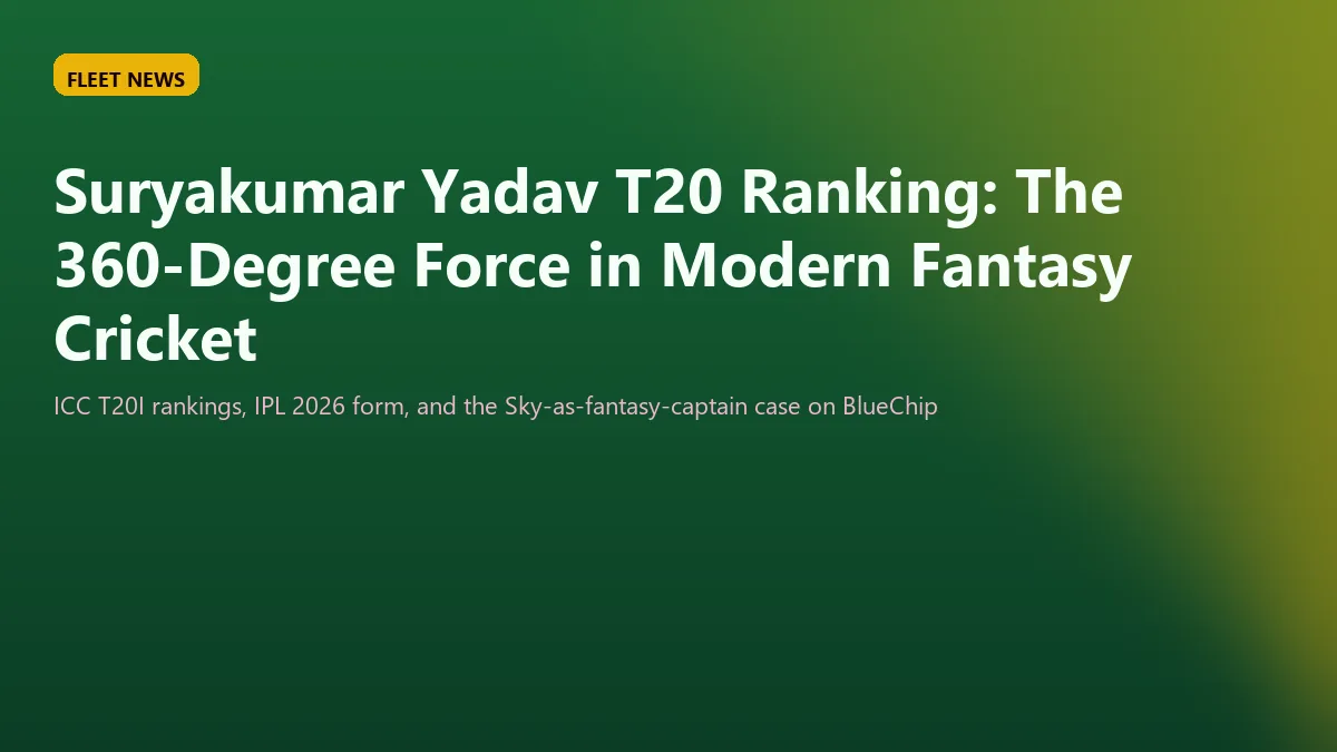 Suryakumar Yadav T20 ranking and fantasy captain guide banner for BlueChip