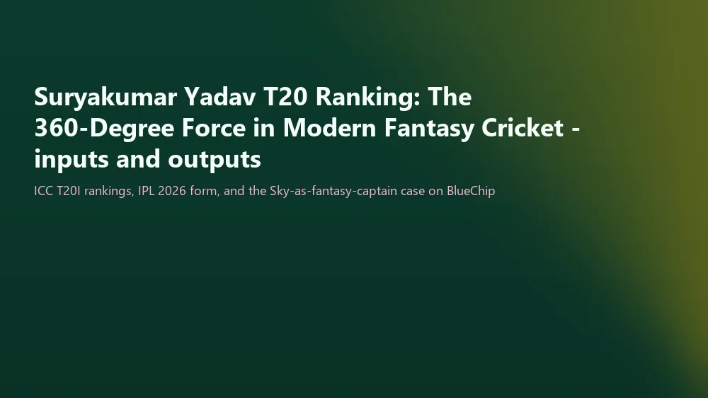 Suryakumar Yadav's T20I ICC ranking history illustrated with a stylized trophy frame